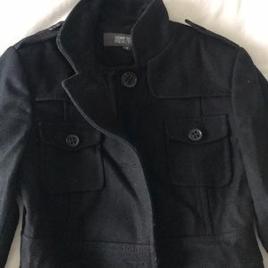 Kenneth Cole Reaction Black Military Pea Coat